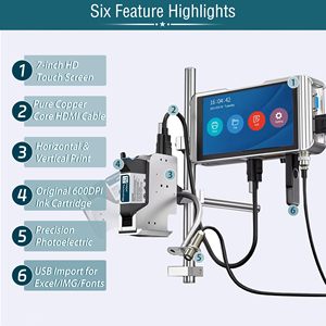 Mini pistola de impresora de inyección de tinta TIJ de doble uso en línea portátil barata, codificador de lote con fecha de caducidad de 12,7mm - Product Image 2