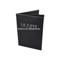Panneaux de menu en cuir PU noir personnalisés en gros, couvertures de menu en cuir, couvertures de menu en cuir 4 pages pour hôtel et restaurant