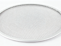 Loyang Pizza Berlapis PTFE Perak Berlubang dari Aluminium, Aman untuk Mesin Cuci Piring, Jaring Panggang untuk Oven Roti Komersial, untuk Pizza Kulit Tipis