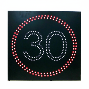 Señal de Límite de Velocidad LED Eléctrica de 60 x 60 cm, Señal de Advertencia de Tráfico Reflectante de Acero para Uso en Carreteras - Product Image 2