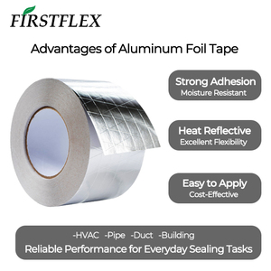 FIRSTFLEX <span class=keywords><strong>Ruban</strong></span> <span class=keywords><strong>adhésif</strong></span> en aluminium FSK <span class=keywords><strong>de</strong></span> 4 pouces <span class=keywords><strong>pour</strong></span> l'isolation des conduits HVAC, l'isolation en <span class=keywords><strong>laine</strong></span> <span class=keywords><strong>de</strong></span> <span class=keywords><strong>verre</strong></span>, l'étanchéité aux hautes températures - Product Image 5