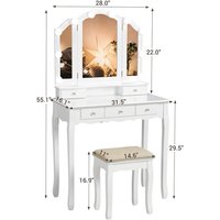 Usine professionnel rose miroir chêne mobile ensemble moderne lumière blanc maquillage meubles maquillage vanité ensembles coiffeuse