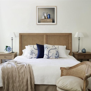 Set king size di design di lusso mobili camera da <span class=keywords><strong>letto</strong></span> in rattan testiere da <span class=keywords><strong>letto</strong></span> in legno massello <span class=keywords><strong>per</strong></span> letti matrimoniali - Product Image 3
