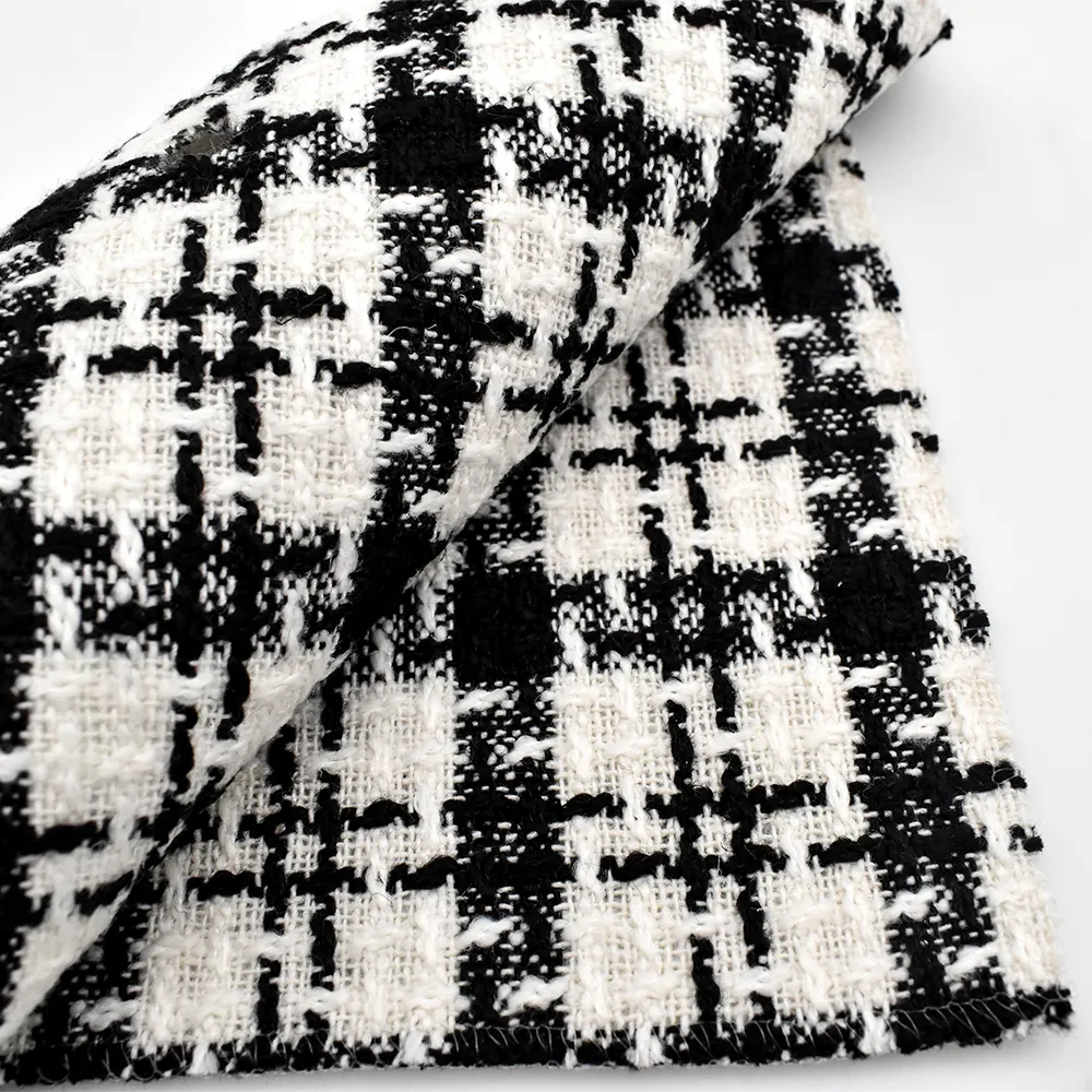 Vente en gros de tissus pour rideaux jacquard en coton polyester personnalisés Tissus pour coussins de canapé en tweed pour vêtements