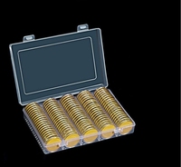 Boîte de 100 capsules pour pièces de monnaie de 30 mm, avec coussinets EVA blancs, étui de rangement pour pièces de monnaie, boîte de rangement en plastique transparent avec logo personnalisé