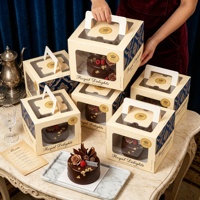 10 Zoll Geburtstags- und Hochzeits-Gästekuchenboxen Weiße Bäckerei-Verpackung Lieferboxen Bento Cupcake Geburtstagstortenbox mit Griff und Fenster