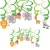 Decoración para Fiesta de Cumpleaños con Temática de Animales de la Selva, Artículos de Fiesta de Dibujos Animados, Fondo para Fotos, Globos de Cumpleaños Wild One