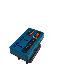 อินเวอร์เตอร์พลังงานแบตเตอรี่ลิเธียม 18-21V พร้อมเอาต์พุต DC5V ตัวเครื่อง ABS ทนไฟ ฐานแบบมีตัวล็อคในตัว พร้อมความยืดหยุ่นในการปรับใช้งานสูง - Product Image 1