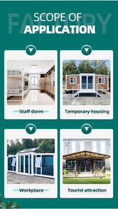 Panel sándwich extensible de doble ala, casa contenedor de Villa impermeable, utilidades instaladas en fábrica, prefabricadas, modernas, ecológicas - Product Image 5