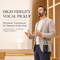 Microphone-casque sans fil UHF anti-transpiration avec émetteur de poche anti-retour pour le fitness, l'aérobic et l'entraînement sportif