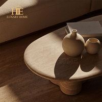 Table basse en marbre travertin naturel de conception moderne importée d'Italie, table d'appoint pour la décoration de la maison, salon