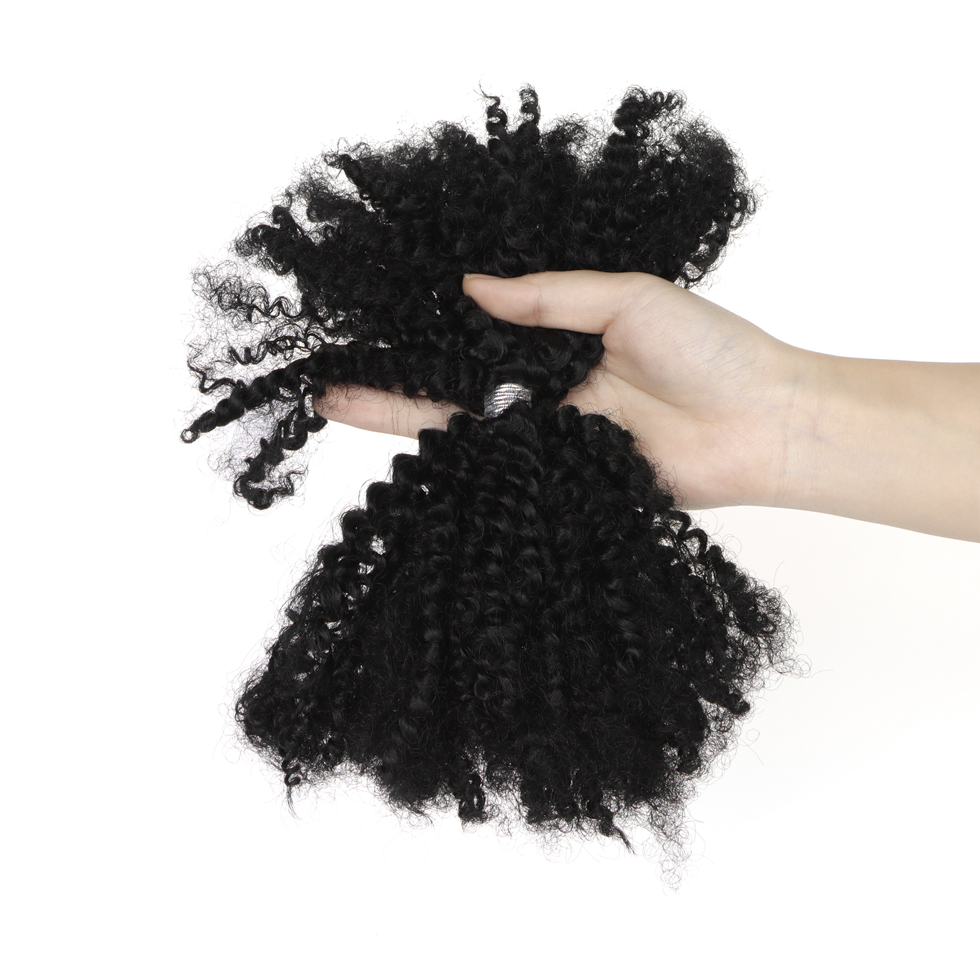 Hair Bundles Synthetic Mix Hair Extensions Blend Synthetic Afro Kinky Curly 4c Human Hair Blend - Image 1