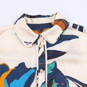 TAOP&ZA Musim Gugur 2025 Kemeja Wanita Baru Gaya Eropa dan Amerika, Bermotif Bunga, Kerah Lapel, Lengan Panjang 9115242 - Product Image 3