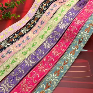 Fabricantes de cinta Jacquard de estilo étnico, accesorio de ropa étnico de 3cm de ancho, encaje de Hanfu antiguo