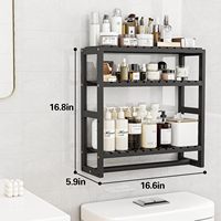 Organisateur d'angle gain de place, porte-serviettes mural, étagère de rangement de salle de bain réglable à 3 niveaux avec barre de suspension