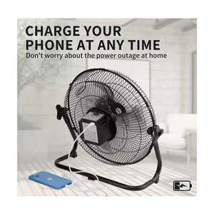 Ventilador Solar de Pie Recargable de 15w, Negro, Portátil, con Dos Velocidades - Product Image 3