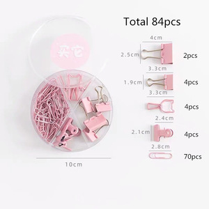Boîte de 84 pinces à papier Kawaii en métal de couleur bonbon pour reliure <span class=keywords><strong>Bulldog</strong></span> Set de pinces décoratives pour livres Papeterie scolaire - Product Image 3