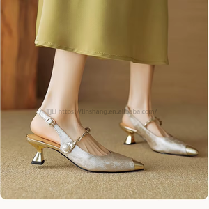 Dropshipping Escarpins et Sandales à Talons Hauts pour Femme, Tendance, en Soie Camouflage avec Nœud, Ornées de Strass Scintillants et à Lanières - Product Image 2