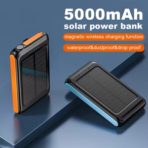 Batería Externa Solar Magnética Mini de 5000mAh, 10W, Carga Rápida Inalámbrica, Doble USB, Micro USB, Resistente al Agua - Product Image 3