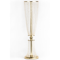 ZM017 Superbe pièce maîtresse de bol en cristal de verre argenté de 36 pouces sur support-Parfait pour la décoration de table de mariage et d'événement
