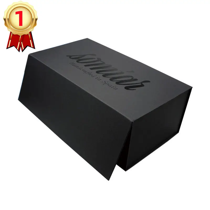 Custom Luxury Black Paper Packing Folding Shoe Gift Box Magnetic Paper Box Packaging With Magnetic Flap Closure