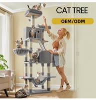 Grimpeur d'arbre à chat en bois massif de qualité supérieure pour toutes les tailles d'arbre à chat avec cadre d'escalade pour chat résistant aux rayures