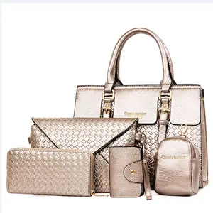 hot sell wallet fashion ladies leather handbag bag set hand bag 5 pcs for women hand bags