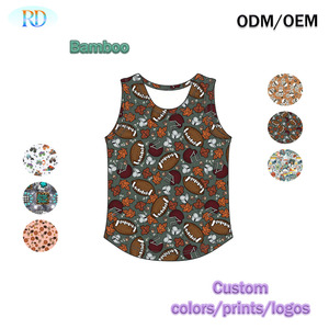 Débardeur en bambou Ruidian pour garçons, col en U, ourlet incurvé, <span class=keywords><strong>gilet</strong></span> sans manches extensible pour tout-petits, débardeur décontracté d'été pour enfants - Product Image 5
