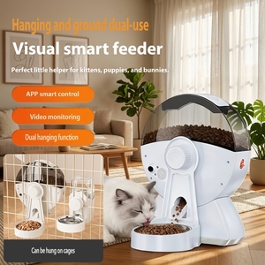 Distributeur de nourriture pour animaux de compagnie monté sur cage avec contrôle par application, caméra intelligente WiFi pour lapin, <span class=keywords><strong>hamster</strong></span> - Product Image 1