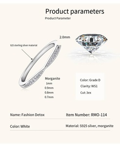 <span class=keywords><strong>Anello</strong></span> <span class=keywords><strong>da</strong></span> Donna in <span class=keywords><strong>Argento</strong></span> 925 con Moissanite VVS GRA <span class=keywords><strong>da</strong></span> 0,066ct, Design Minimalista con Micro Incastonatura, Vendita all'Ingrosso - Product Image 6