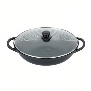 KARL KRGER Wok Leipzig 36Cm <b>Cast</b> Aluminum With Glass Lid And Accessories - Product Image 2