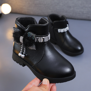 Nouvelles Bottes Courtes en Cuir Chaudes pour Étudiantes et Filles, Style Hiver, avec Nœud Mignon et Doublure en Coton - Product Image 3