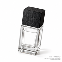 Flacons de parfum en verre transparent rectangulaires plats de 30 ml, 50 ml, 100 ml avec vaporisateur pour emballage de parfum personnalisé, flacon vide uniquement