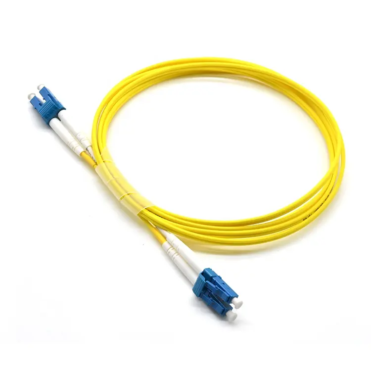 Cable de parche de fibra óptica, LC/UPC-LC/UPC, 3M, dúplex, monomodo, amarillo, LC