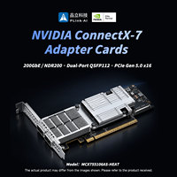 Carte adaptateur double port QSFP112 PCIe 5.0 X16 NVIDIA Connect X-7 MCX755106AS-HEAT 200GbE NDR200 pour IA et HPC (vente en gros)