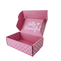 Boîte d'expédition en carton ondulé personnalisée de haute qualité avec logo, pour chaussettes, robes, perruques, ensembles de beauté et soins de la peau, recyclable, auto-érectible, gaufrée, finition mate
