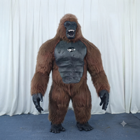 Costume de mascotte de gorille gonflable sur mesure pour adultes, durable, respirant, portable, tenue en peluche amusante pour les événements de carnaval
