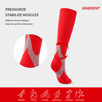 Chaussettes de compression rayées en nylon tricoté, tendance, pour sports de plein air, course à pied, hommes, femmes, adultes, usine ODM du Zhejiang, vente directe