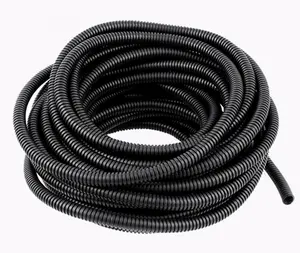 Flexible Corrugated Pvc Conduit 32mm Black PVC Pipe OutDoor MD HD UV Resistant Flexible Corrugated Conduit Pipe Hose