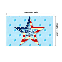 Drapeau rectangulaire en polyester à thème patriotique américain 'No King' 180x115, découpes personnalisables, pour défilés, rassemblements, manifestations en extérieur