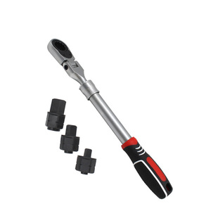 Nueva Llave de Trinquete Oscilante Telescópica 3 en 1 con Cabezal Adaptador Desmontable de 90 Dientes, Acabado Mate Arenado - Product Image 4
