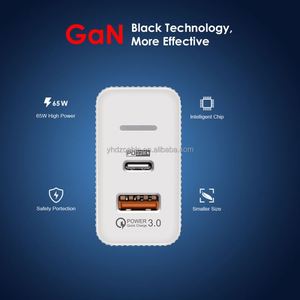 New PD33W 65W GAN Type <b>C</b> Charger 2-Port A+<b>C</b> Fast Charger With QC3.0 Smart USB Adapter for Mobile Phone <b>Charging</b> - Product Image 5