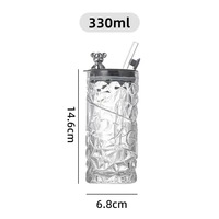Gobelet en verre de 350 ml à motif ours en peluche, design sportif portable, grande capacité, idéal pour le bureau – Nouveauté très prisée