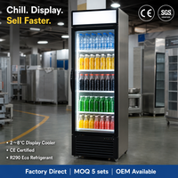 Réfrigérateur commercial à porte vitrée pour boissons, 2-8 ° Certifié CE R290 Vente en gros directe d'usine OEM Supermarché
