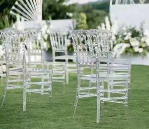 Outdoor Durable Acrylic Crown <b>Chair</b> Transparent Crystal Resin Plastic Hotel <b>Chairs</b> - Product Image 4