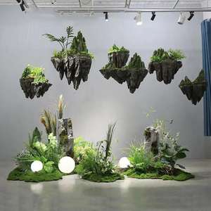 Gesimuleerde Kunststeen Groene Plant Landschapsarchitectuur Binnenshuis Hangende Bomen Met Schuim Rockeries - Product Image 1