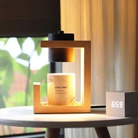 Lampe d'aromathérapie électrique en bois et bambou pour la fonte de cire, avec minuterie et fonctions de gradation, style moderne minimaliste, lampe de table