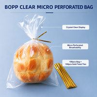 Sacs en plastique transparents micro-perforés BOPP, support de logo personnalisé, emballage alimentaire de qualité pour boulangerie