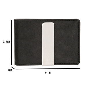 Hot New Arrival Fashion RFID <strong>Blue</strong> Slim Leather Money Clip Short <strong>Wallet</strong> Purse for Men <strong>Women</strong> Card Holder Money Clip <strong>Wallets</strong> - Product Image 4