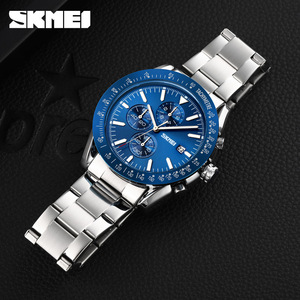 Skmei Men's Chronograph Watch Stainless Steel Strap Tachymeter Date Display 30M Water Resistant Business Sports Watch - Product Image 2